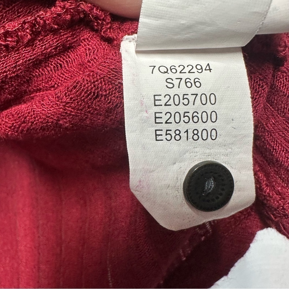 Lucky Brand Blouse Top Womens Plus 2X Boho Peasant Crochet Red Embroidered Linen - Picture 9 of 13